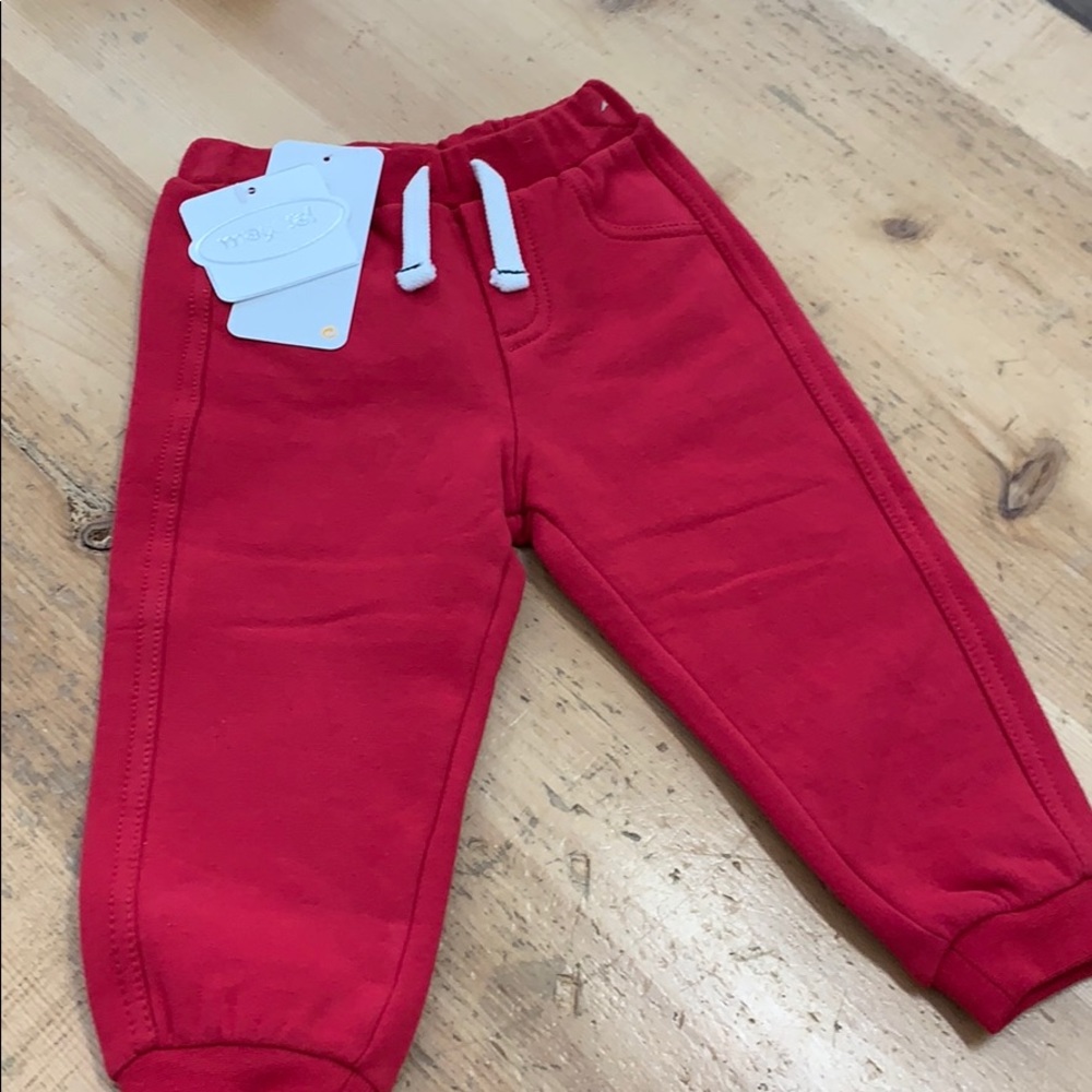 Red baby sweats- warm and cozy